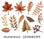 watercolor autumn leaves... | Shutterstock .eps vector #2018682449