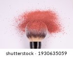 powder brush with blush powder