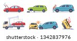 car accident. damaged transport ... | Shutterstock .eps vector #1342837976