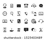 black symbols of online support.... | Shutterstock . vector #1525403489