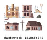 abandoned houses. old trouble... | Shutterstock .eps vector #1818656846