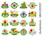 fruits logos. decoration badges ... | Shutterstock .eps vector #1841220529
