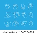 hand washing icon. self hygiene ... | Shutterstock .eps vector #1863906739