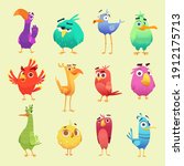Cute Cartoon Birds. Funny...
