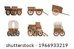 wooden wagon. vintage carriage... | Shutterstock .eps vector #1966933219