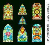 stained glass windows. church... | Shutterstock .eps vector #2107985639