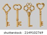 golden vintage key. metal...