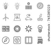thin line icon set   bulb  sun... | Shutterstock .eps vector #765285223