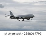 Small photo of Everett, WA, USA - September 26, 2023; U.S. Air Force Boeing 767 200 KC-46A Pegasus refueling tanker in flight