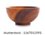 wooden bowl on white background