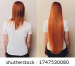 Hair. Before and After Advertising Portrait. Hairstyle. Haircare. Damaged Hair Treatment.