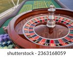 Roulette wheel close up at the Casino - Selective Focus