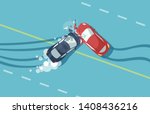 vector of two car accident top... | Shutterstock .eps vector #1408436216