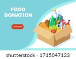 vector of a box with groceries. ... | Shutterstock .eps vector #1715047123