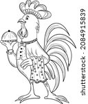 chicken  cock  waiter... | Shutterstock .eps vector #2084915839