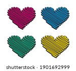 heart shaped diagonal strokes... | Shutterstock . vector #1901692999