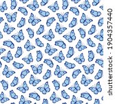 beautiful blue butterflies... | Shutterstock . vector #1904357440