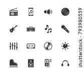 music icons. perfect black... | Shutterstock .eps vector #793980559