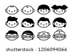 vector cartoon set of icons of... | Shutterstock .eps vector #1206094066