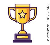 isolated gold trophy icon... | Shutterstock .eps vector #2012367323