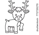 cartoon cute reindeer isolated | Shutterstock .eps vector #772720270