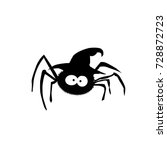 black silhouette of spider in... | Shutterstock .eps vector #728872723