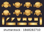 set of golden ribbons and... | Shutterstock .eps vector #1868282710