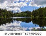 Beautiful mountain lake and forest. Rice lake, Lynn Valley, Vancouver