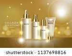 beauty product  gold cosmetic... | Shutterstock .eps vector #1137698816