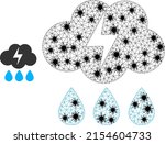 mesh polygonal thunderstorm... | Shutterstock .eps vector #2154604733
