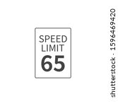 vector speed limit 65 mph on... | Shutterstock .eps vector #1596469420