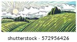 rural landscape with hills and... | Shutterstock .eps vector #572956426