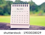 May 2021 White Calendar With...