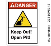 danger sign keep out  open pit. | Shutterstock .eps vector #2151095143