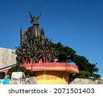 Small photo of Metro Manila, Philippines; October 30, 2021: The People Power Monument along the Epifanio delos Santos Avenue, or EDSA, site of the peaceful revolution in 1986 that ousted dictator Ferdinand Marcos