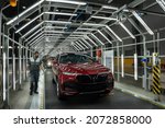 Small photo of Hai Phong, 28th Oct 2021: SUV VinFast lux SA2.0 in the General Assembly line in VinFast Automobile Manufacturing Complex