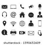 contact icon set. vector... | Shutterstock .eps vector #1590652609