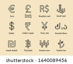 currency  icon set. vector... | Shutterstock .eps vector #1640089456