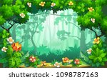 fantastic forest of flowers ... | Shutterstock .eps vector #1098787163