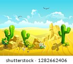  vector illustration of desert. ... | Shutterstock .eps vector #1282662406