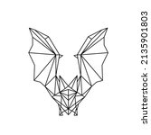 bat icon. abstract triangular... | Shutterstock .eps vector #2135901803