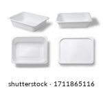 White plastic box for your design and logo, this can be used with a microwave oven. Mock Up. with clipping path
