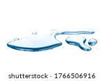 Small photo of real image,spilled water drop on the floor isolated with clipping path on white background.