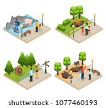 Isometric Zoo Concept With...
