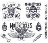 Set Of Vintage Motorcycle...