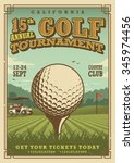 Vintage Golf Poster With A Golf ...