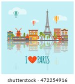 Colored Paris Skyline Poster...