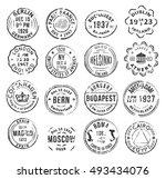 set with 16 round isolated... | Shutterstock .eps vector #493434076