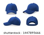 Blue baseball cap in four...