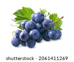 Bunch Of Blue Grapes With...